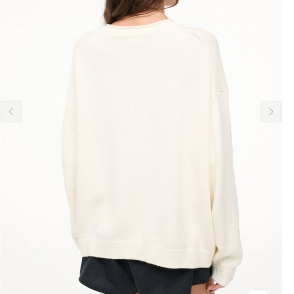 NWT STAUD Giada Sweater Roma Ivory Causal Holiday Cotton Knit - Picture 7 of 9